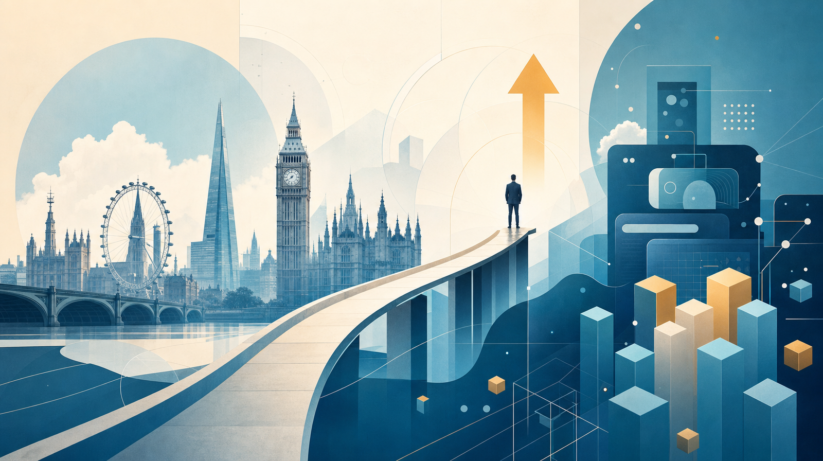 Cover illustration for the article "How Much Does a Custom Web Application Cost in the UK?"